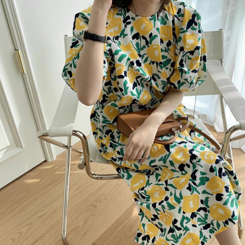 [Mã FATHANG5 giảm 10K đơn 50K] Đầm thô hoa vàng | BigBuy360 - bigbuy360.vn