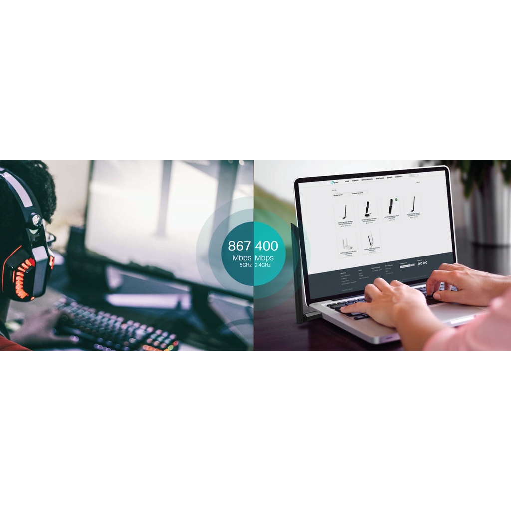 USB thu Wifi cho máy tính PC máy tính bàn TP-Link Archer T3U Plus băng tần kép AC1300Mbps