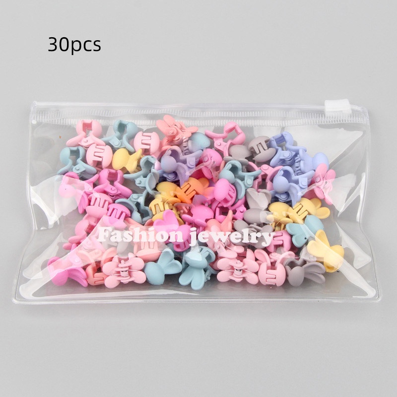 Set 30 kẹp tóc mini nhiều màu sắc hình thỏ/hoa/ngôi sao/vương miện dễ thương dành cho bé