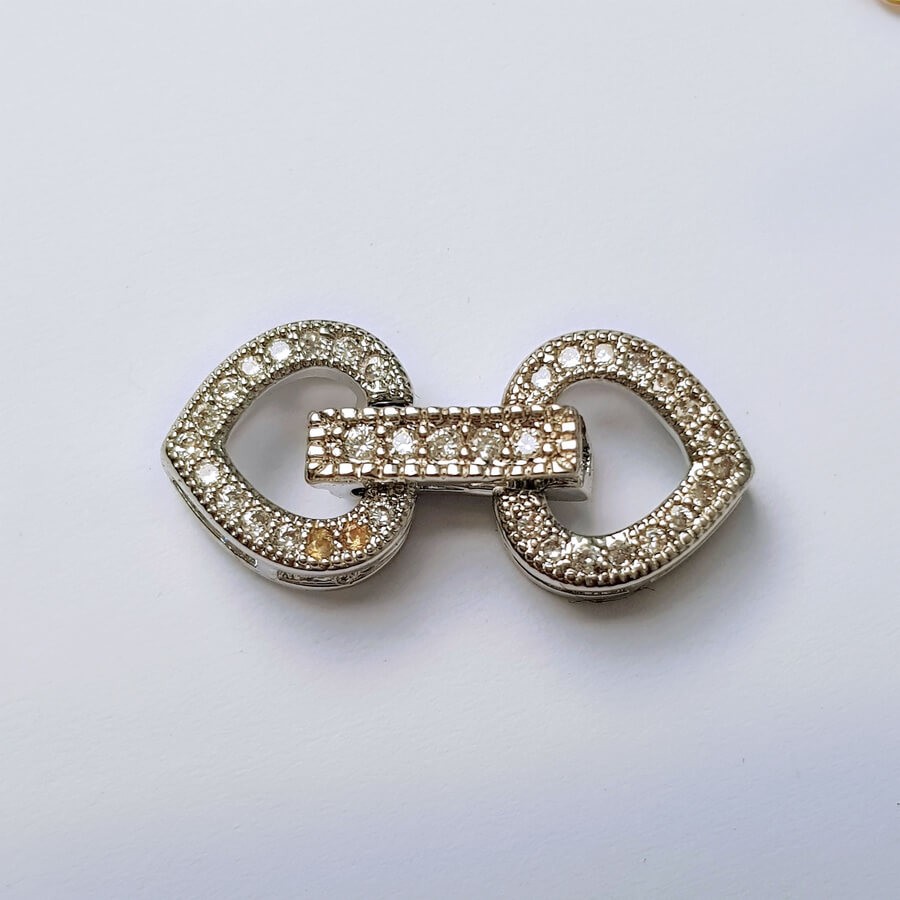 [CTJ013] Phụ kiện trang sức (DIY) - Chốt khóa Trái tim đôi làm vòng cổ vòng tay