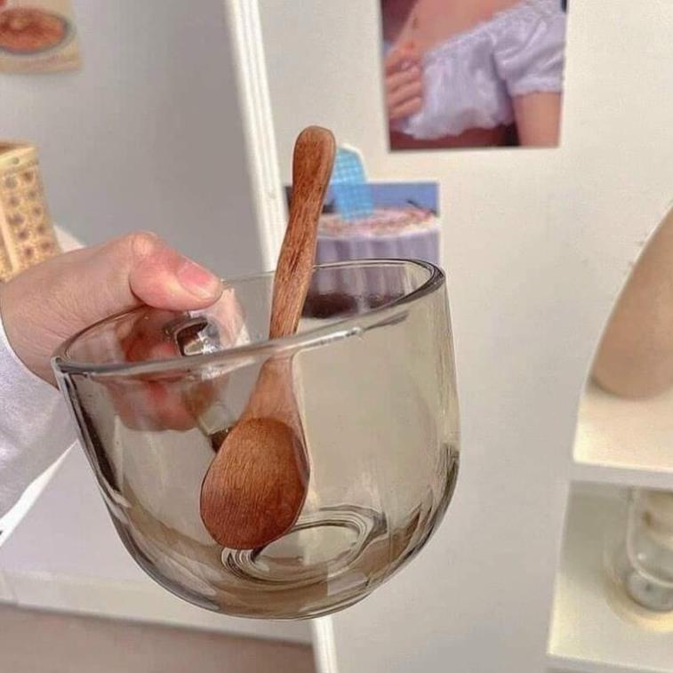 Ly cốc thủy tinh màu hổ phách chịu nhiệt cao cấp 480ml. Có ống hút