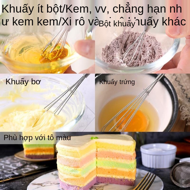 Que khuấy mini bằng thép không gỉ, máy đánh trứng gia dụng, làm bánh bông lan nhỏ kem, lòng trắng trứng, thủ công