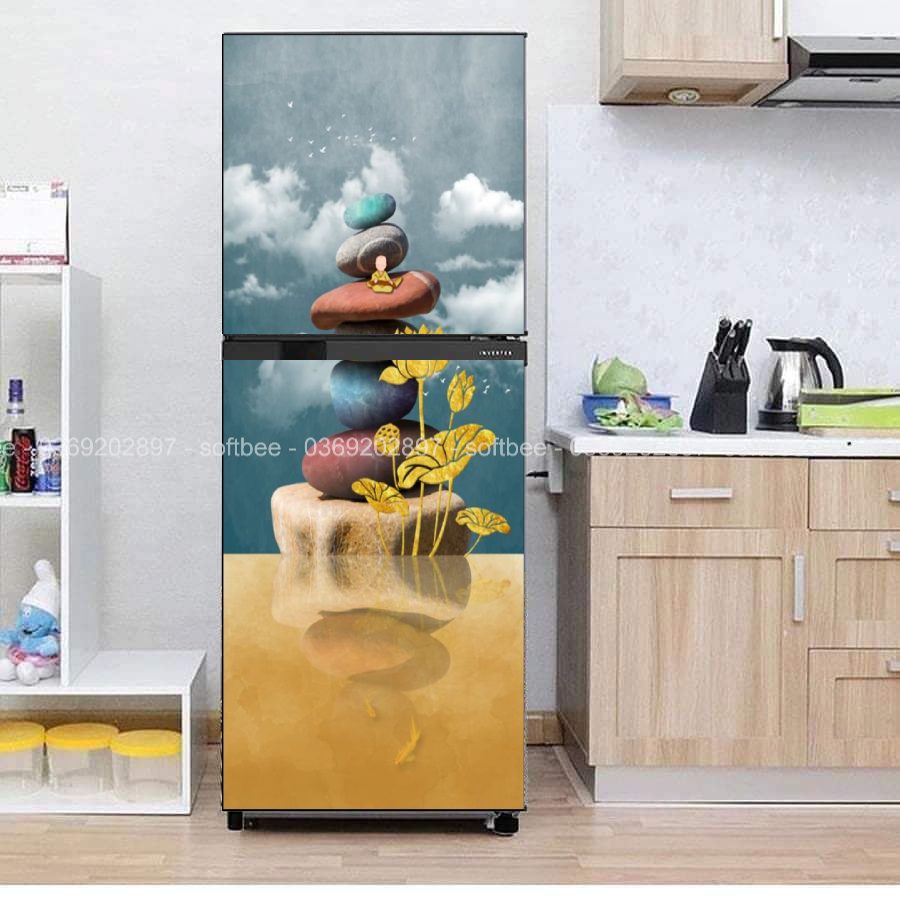 HÀNG BÁN CHẠY - Decal dán tủ lạnh máy giặt, keo bám chắc chắn, không thấm nước