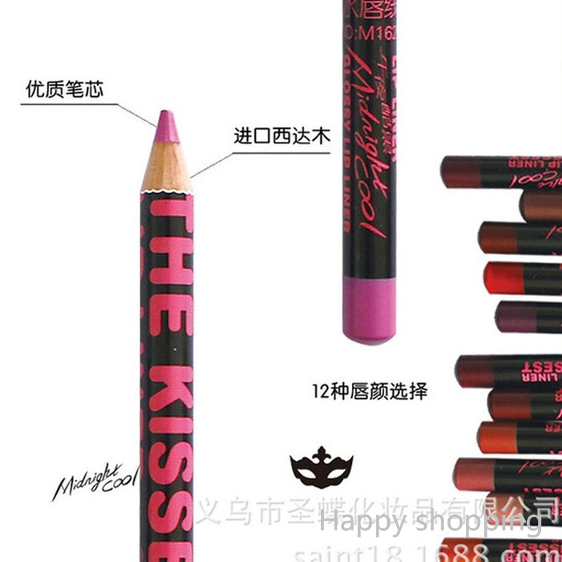(Hàng Mới Về) Bút Kẻ Viền Môi 12 Màu Sắc Tùy Chọn Chống Thấm Nước | BigBuy360 - bigbuy360.vn