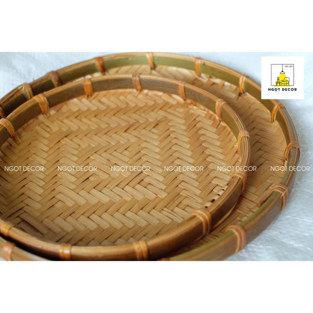 Tre VN- Mẹt  tre tròn viền mây đựng thức ăn, hoa quả, bún đậu Xưởng sx