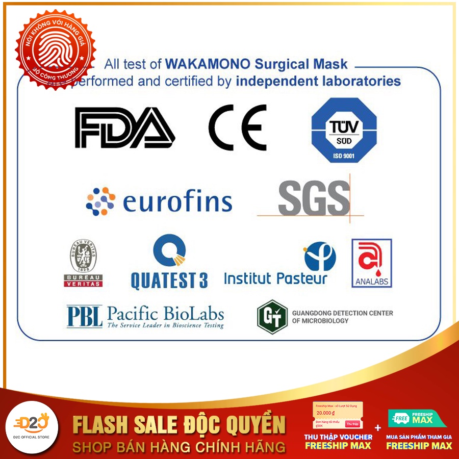KHẨU TRANG Y TẾ WAKAMONO – (4 Lớp, Hộp 10 Cái) D2C | BigBuy360 - bigbuy360.vn