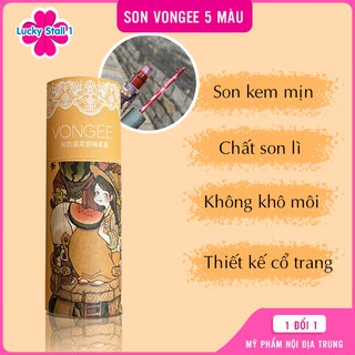 Son vongee nội địa trung Sét 6 son lì cổ trang son vongee 5 cây