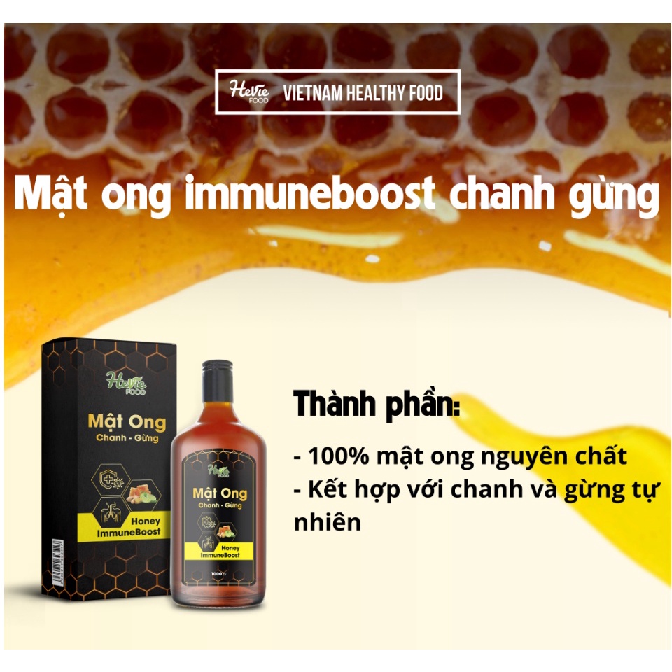 Mật Ong Heviefood Chanh Gừng Hộp 400g/Chai 500g/Chai 1000g Tăng Cường Đề Kháng  - NATURALMART