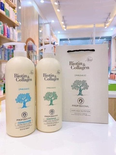 [Chính hãng] Cặp dầu gội xả Biotin & collagen 1000ml siêu hot