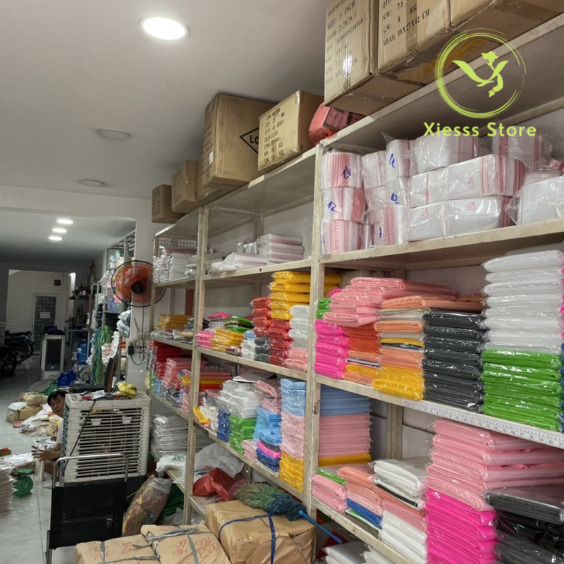 Túi PE Hột xoài xếp hông bóng dẻo 1kg size rộng từ 15cm đến 40cm đủ màu-Xiesss Store