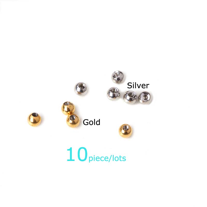 Set 10 hạt châu bằng thép không gỉ dùng làm nút cố định khuyên tai