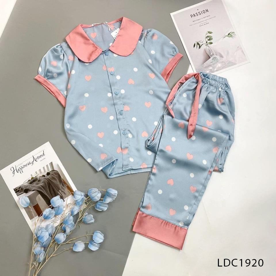 Đồ bộ Pijama cổ sen lụa satin cao cấp | BigBuy360 - bigbuy360.vn