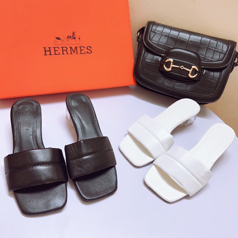 Dép cao gót nữ quai phồng gót Trong 5p đi êm chân cực