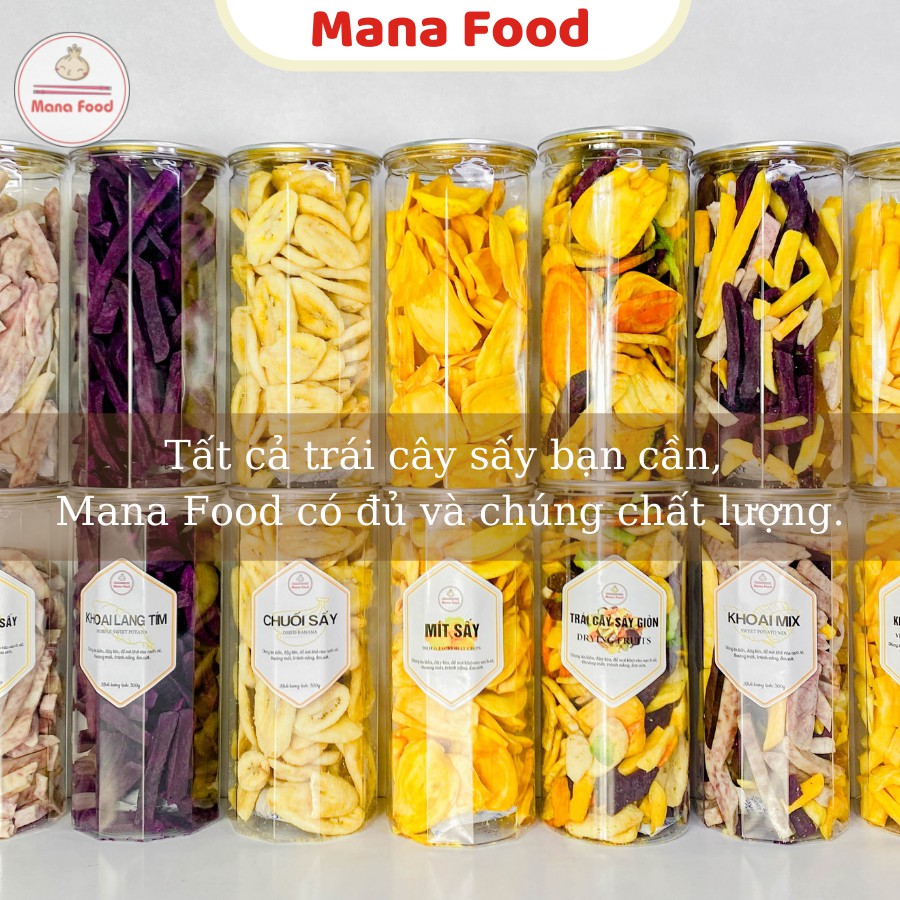 300G Khoai Sấy Mix Mana Food | khoai lang, khoai môn sấy không đường, giảm cân hiệu quả