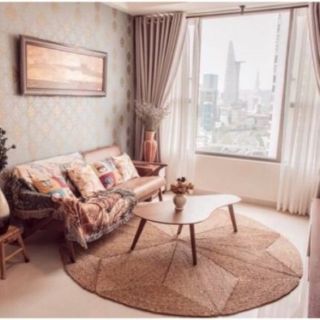 Thảm Cói, thảm cói tròn hình ngôi sao decor, Trang Trí Nhà Cửa Chụp Ảnh Cực Xinh size 1m2