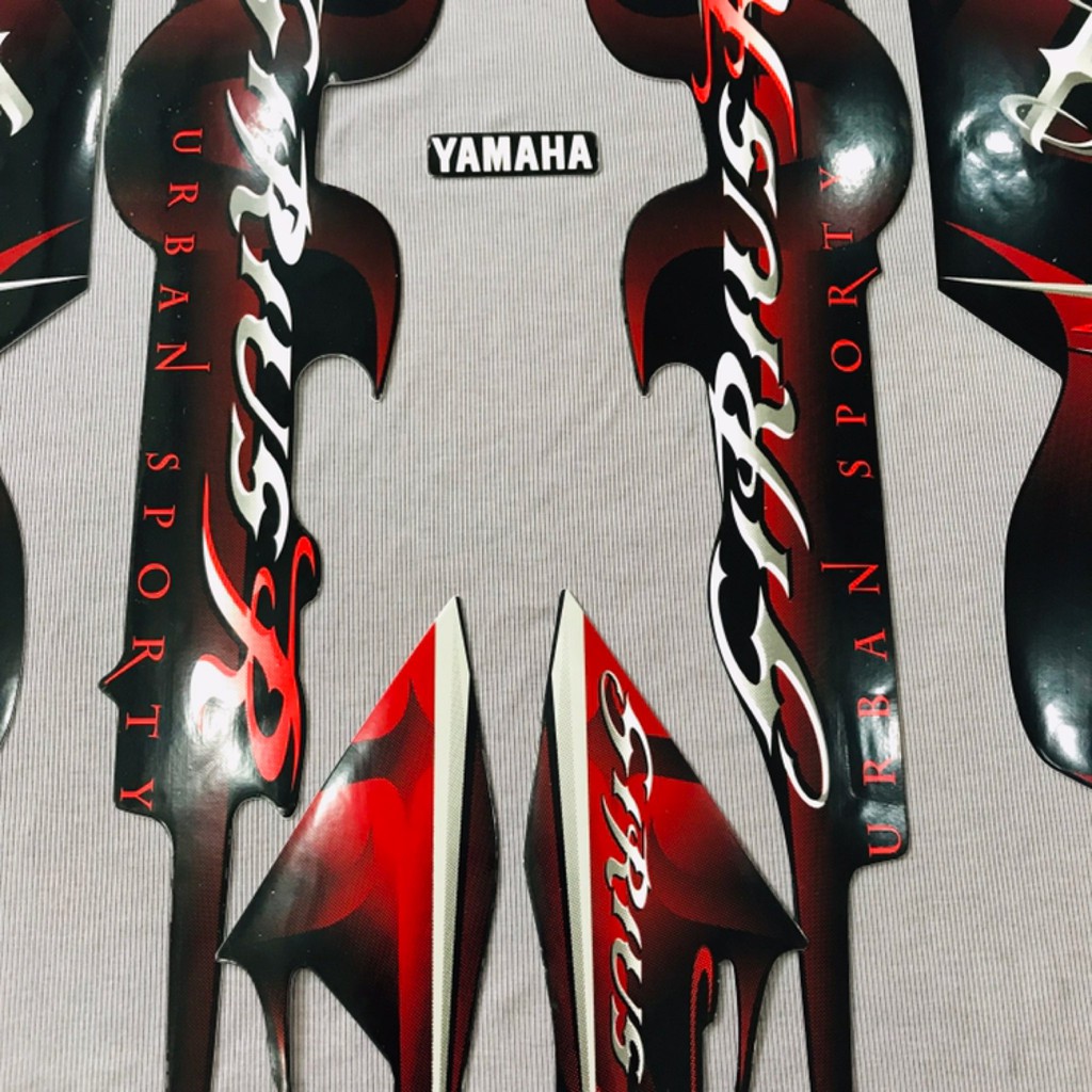 Nguyên bộ tem rời 3 lớp zin thái dán xe máy Yamaha Sirius 2011 màu đỏ đen