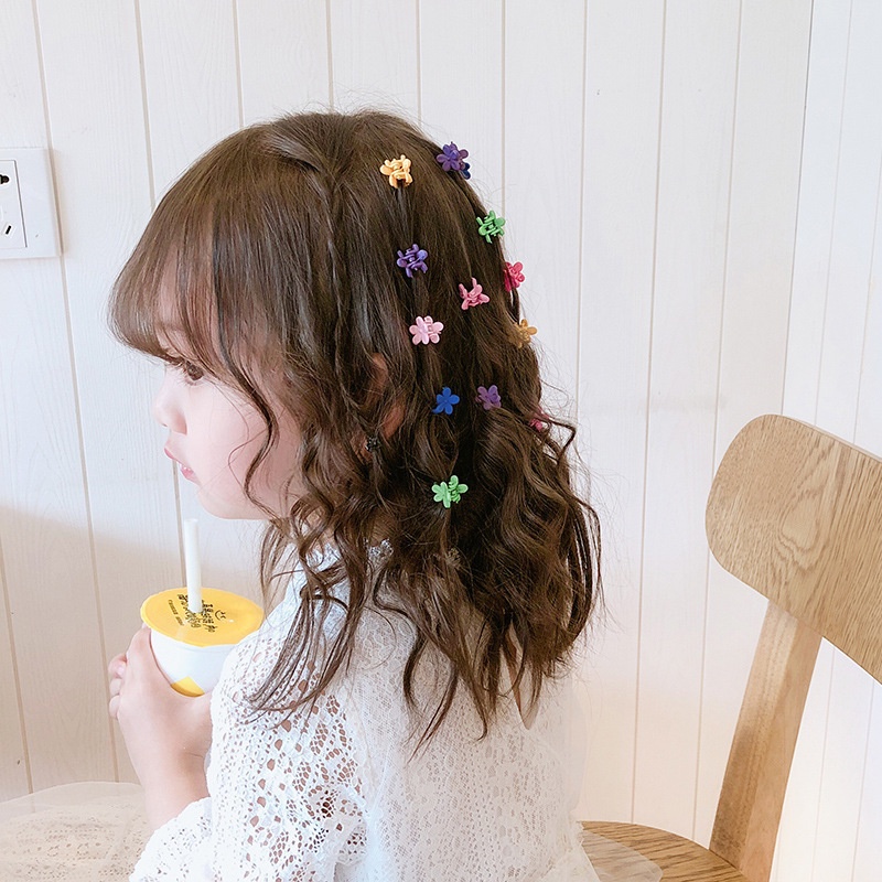 Kẹp Tóc Hình Hoa Mặt Nhám Nhiều Màu Sắc Dễ Thương Dành Cho Bé Gái