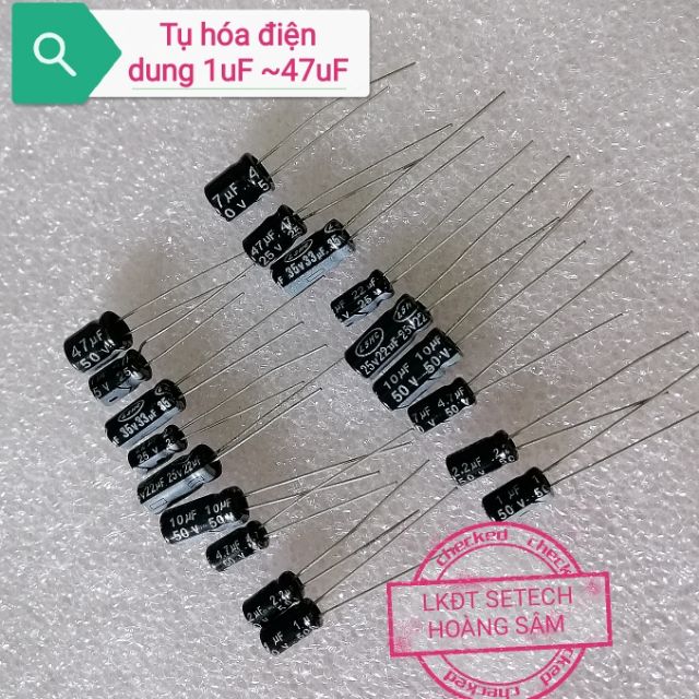 10 con tụ hóa 1uF-2.2uF-3.3uF-4.7uF-10uF-22uF-33uF-47uF