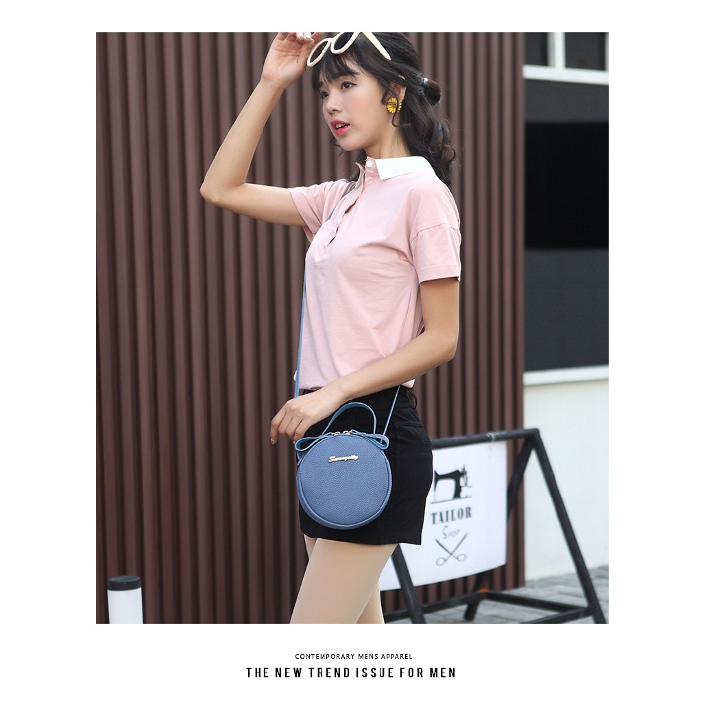 Túi xách da màu trơn phong cách Hàn Quốc