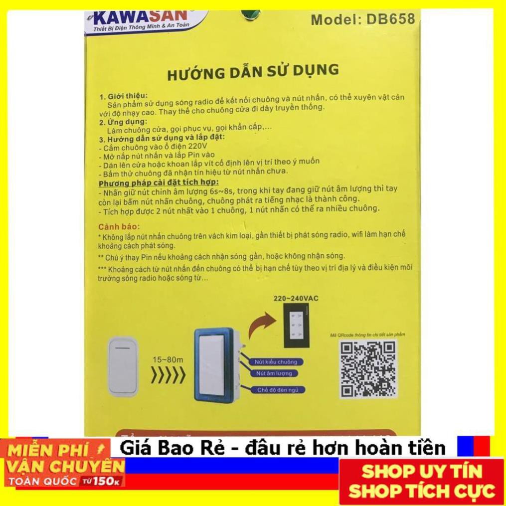 Trợ giá'' CHUÔNG CỬA KHÔNG DÂY KW-DB658