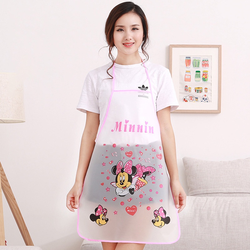 TAKARA TOMY Tạp Dề Trong Suốt Chống Nước Chống Dầu In Hình Hello Kitty Dễ Thương
