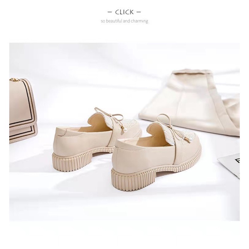 Giày búp bê da mềm, đế thấp 3cm chất đẹp, ôm chân tiểu thư phong cách Nhật Bản