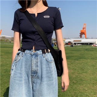 Áo croptop ulzzang chất thun gân