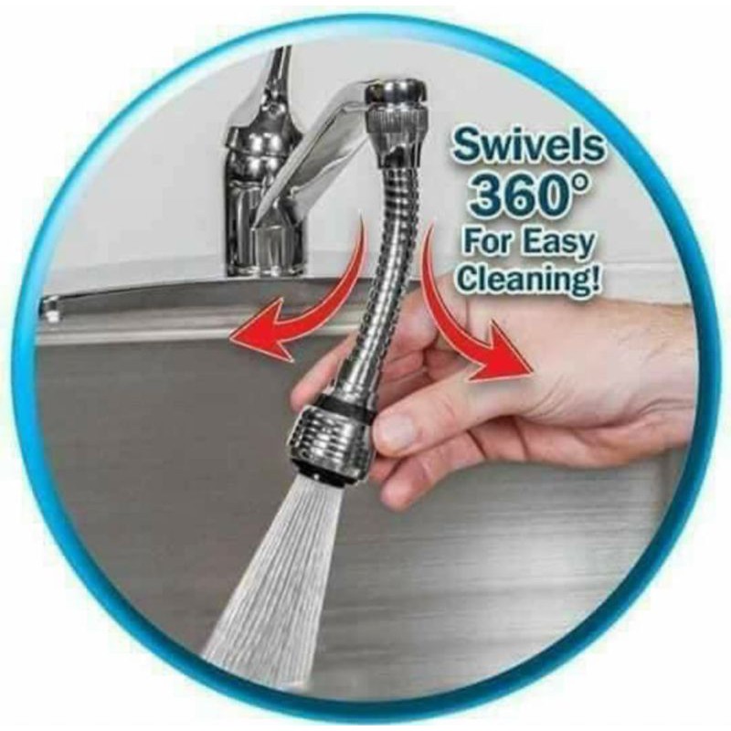 Đầu nối vòi rửa bát inox tăng giảm áp 360°
