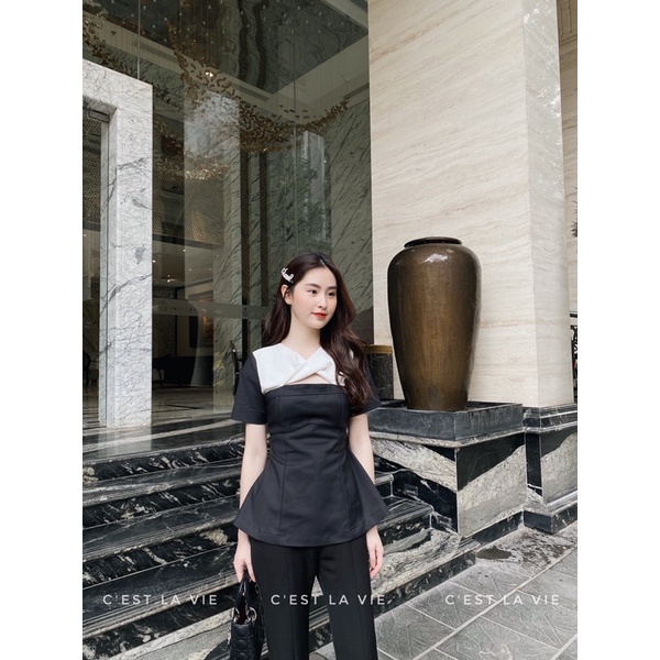 Áo cổ xoắn thiết kế C'est la vie | BigBuy360 - bigbuy360.vn