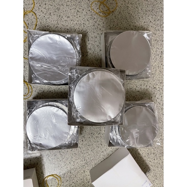 Màng seal nhôm hũ nhựa pet , màng siêu nhôm nhiệt, màng dán miệng hũ bạc [1000cái]  Seal nhiệt Cắt Sẵn/ Theo Yêu Cầu