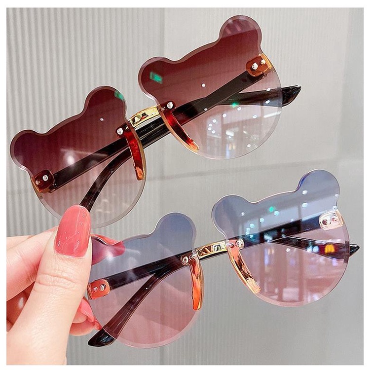 Kính Mát Chống Tia UV Hình Gấu Hoạt Hình Đáng Yêu Thời Trang Cho Bé Gái