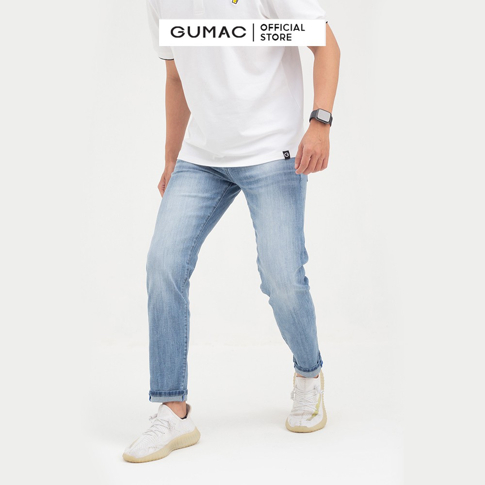 [Mã WABRGD12 giảm 10% đơn 250K] Quần jean nam wash GUMAC màu xanh, siêu ngầu QJNB787 | BigBuy360 - bigbuy360.vn