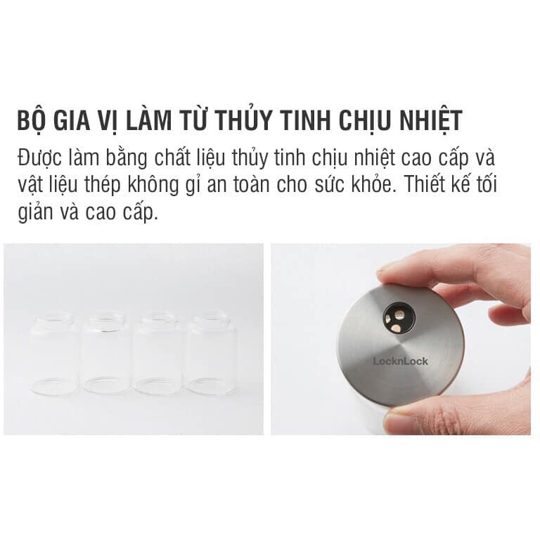 Bộ Lọ Đựng Gia Vị 4P LOCK&LOCK LLG842 SLIM - 130ML