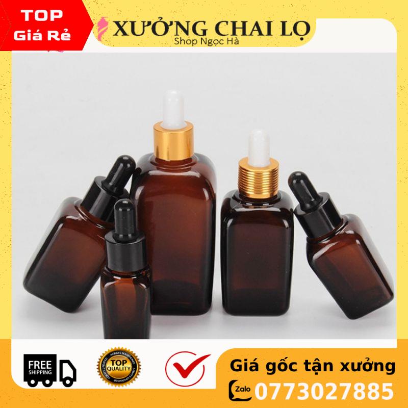 Lọ Chiết Serum ❤ GIÁ RẺ NHẤT ❤ [15ml,25ml,35ml] Lọ đựng tinh dầu Nâu vuông chiết serum, đựng mỹ phẩm , phụ kiện du lịch