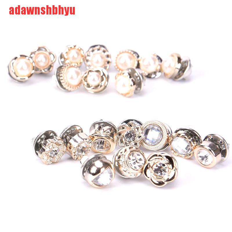 Set 10 Khuy Cài Áo Hình Bông Hoa Đính Ngọc Trai Nhân Tạo