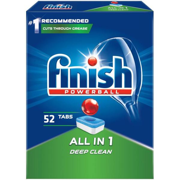 Combo viên rửa bát Finish all in one 52 vien + muối satos 1.5kg + bóng Alio 1lit