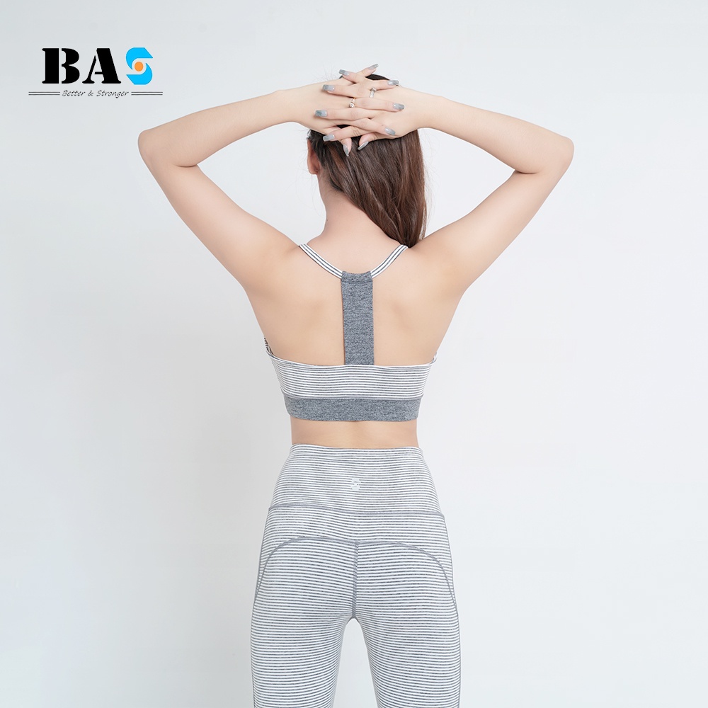 Set đồ tập thể thao tập yoga gym BAS sport bra dáng croptop phối legging dài nâng mông - S40021 -2