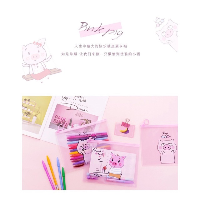 Túi Zip Hoạt Hình Dễ Thương