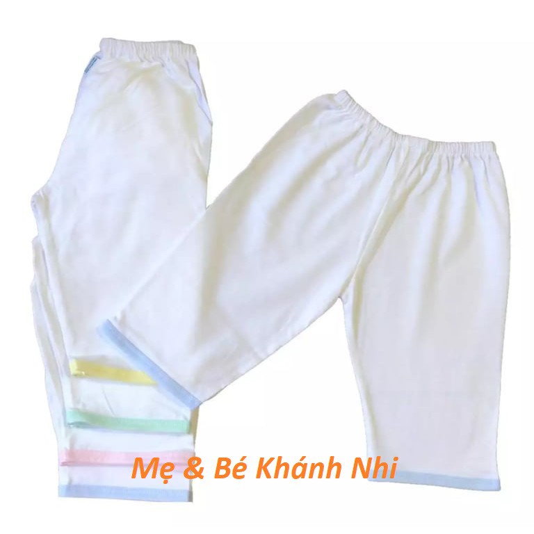 Combo 5 Quần Dài Sơ Sinh Cotton Cao Cấp Trắng JOU - Quần Dài Cho Bé Sơ Sinh