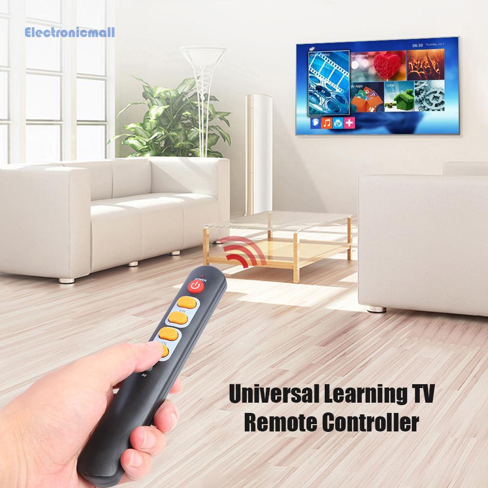 ElectronicMall01 Universal 6 Big Yellow Button Learning Remote Control Copy IR Remote for TV STB