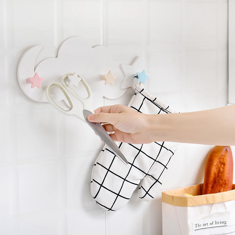 PVN44110 Móc Treo Đồ Dán Tường Hình Đám Mây Và Ngôi Sao Dễ Thương Giá Rẻ