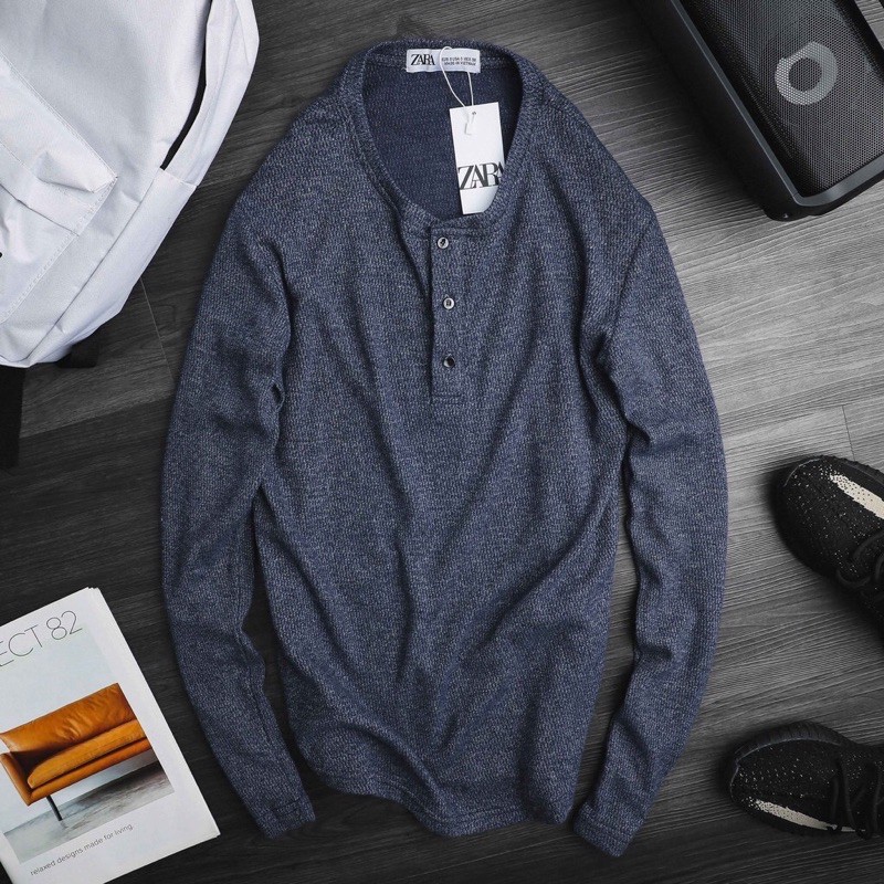 Áo dài tay cổ Henley