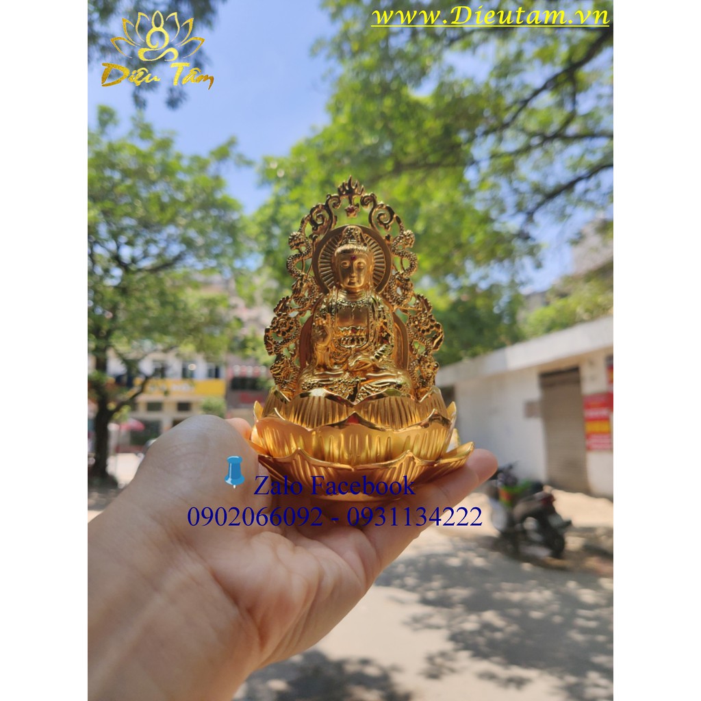 Tượng Phật Bà Quan Âm Cầu Bình An-May Mắn, Vật Phẩm Phong Thuỷ Trang Trí Nhà Cửa-Ô Tô