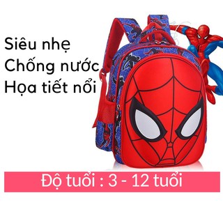 Balo cho bé 3-12 tuổi hình Người Nhện nổi 2 ngăn Mặt lưng Vải ko dệt thoáng khí M46005