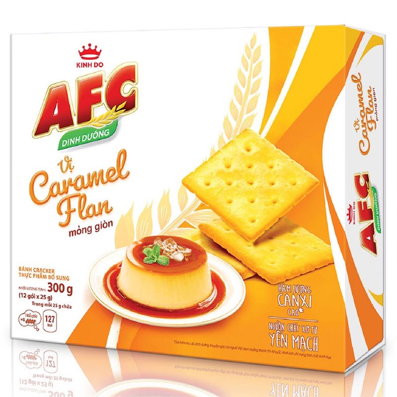 Bánh AFC vị Caramel Flan hộp 300g (12 cái)