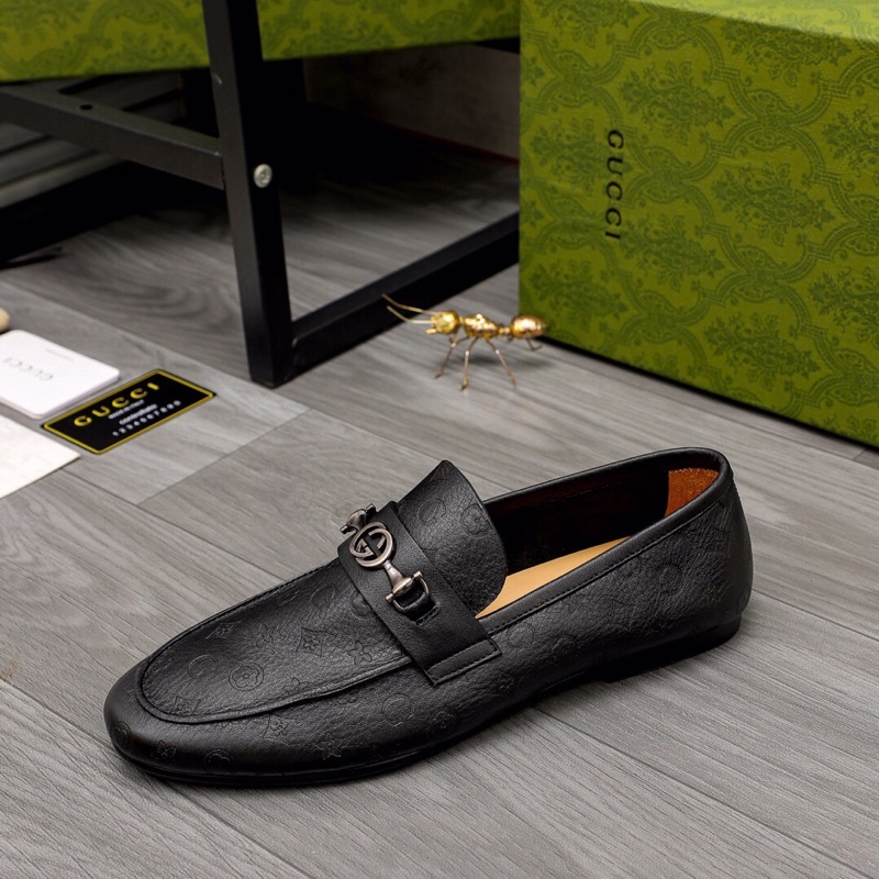 Giày tây lười mũi bo tròn da nhập khẩu cao cấp Gucci GC giày công sở nam