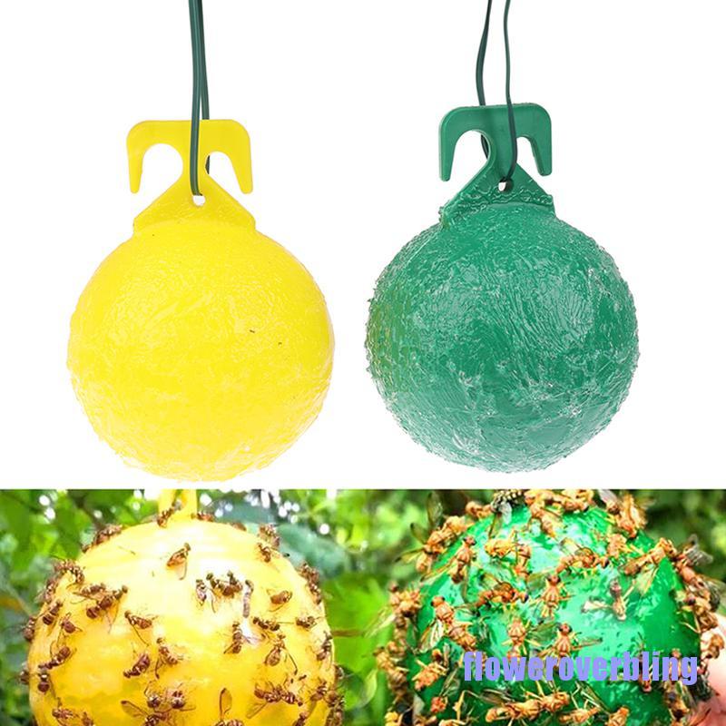 Fl-vn 1Pc Reusable Hanging Fly Trap Sticky Ball Pest Repeller Killer Hanging On Trees Pure