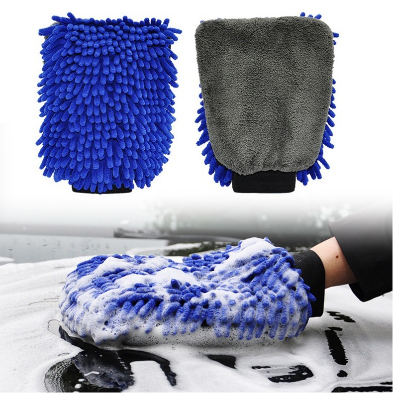 Bao tay rửa xe Waterproof Microfiber Car Wash Mitt (4IO xanh xám)