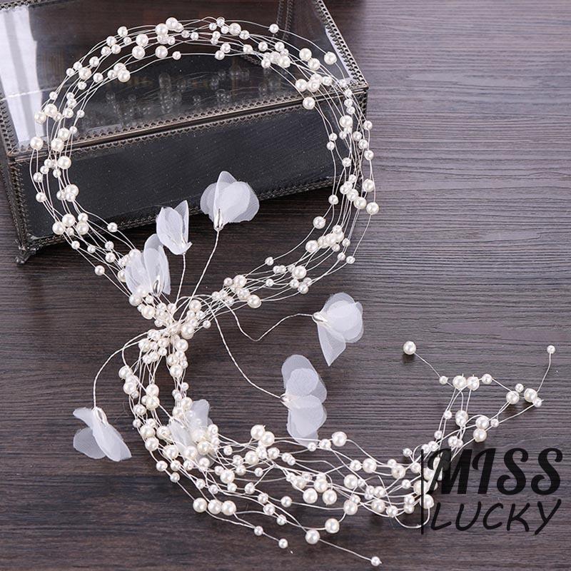 Phụ kiện cài tóc dáng dài đính ngọc trai nhân tạo dịu dàng cho nữ