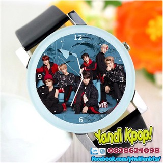 Đồng Hồ BTS In Hình Cho Nam Nữ - Dây Đen